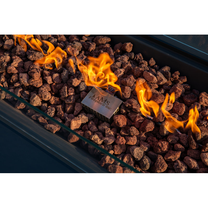 Savanah 72" Propane Fire Pit Table Bundle Includes Wind Guard, Burner Lid, & Tank Cover, Dark Gray