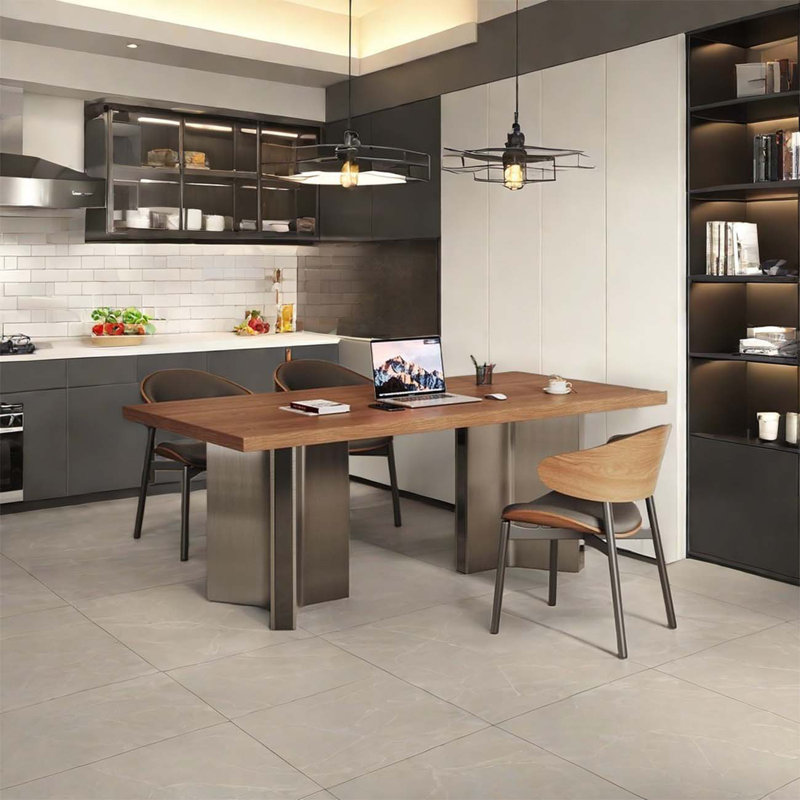 Solid wood rectangular thickened island dining