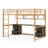 Full Size Metal Loft Bed with Desk, Cabinets, Drawers and Bedside Tray, Charging Station, USB and socket-864745254