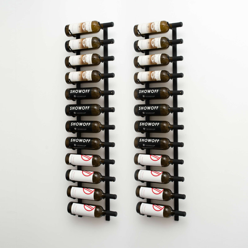 Chenut 24 Bottle Wall Mounted Wine Bottle Rack, Matte Black