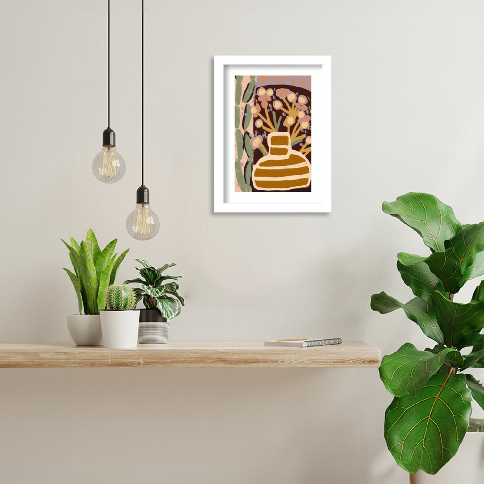 Galya "Pastel Impression" Print by Treechild, White Framed, 13" H x 10" W