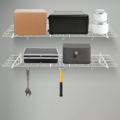 Merian 72'' w Steel Wall Shelf for Garage Storage