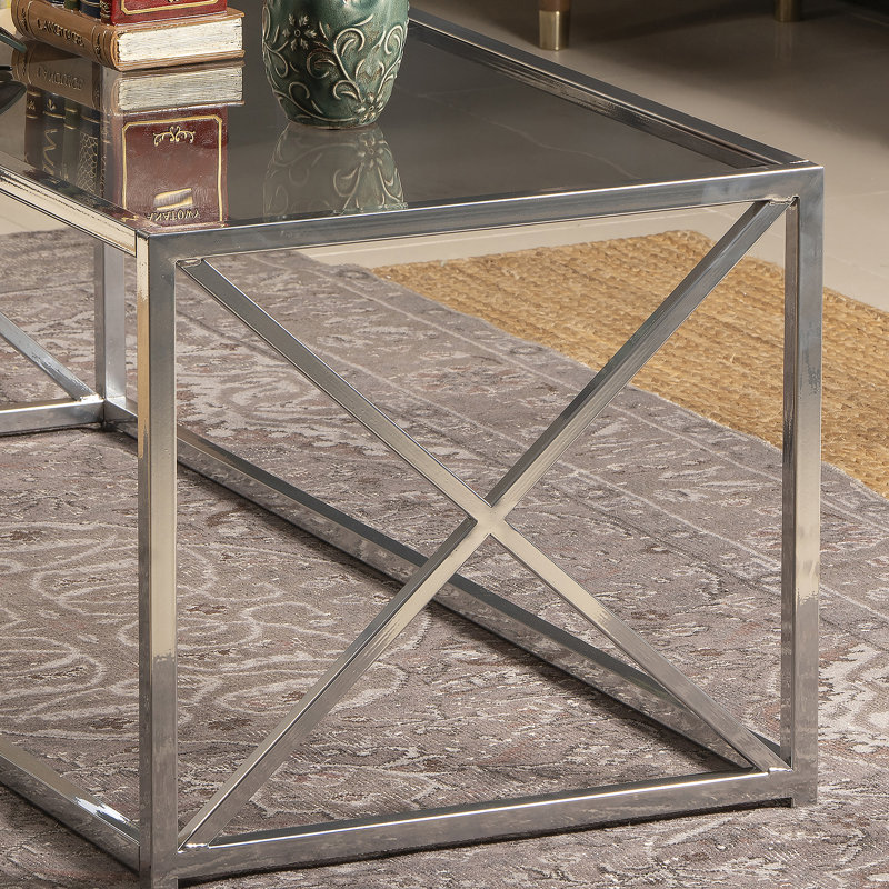 Besar Rectangular Coffee Table, Chrome