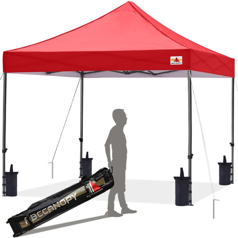Commercial 10 Ft. W x 10 Ft. D Metal Pop-Up Canopy The Pop Up Canopies, Red