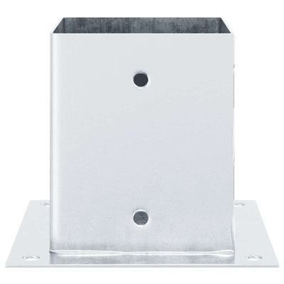 Post Bases Square 12 Pcs Galvanised Steel