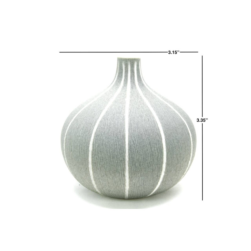 Vase de table Baldvina, Gris, H 3,4 po x l 3,2 po x P 3,2 po