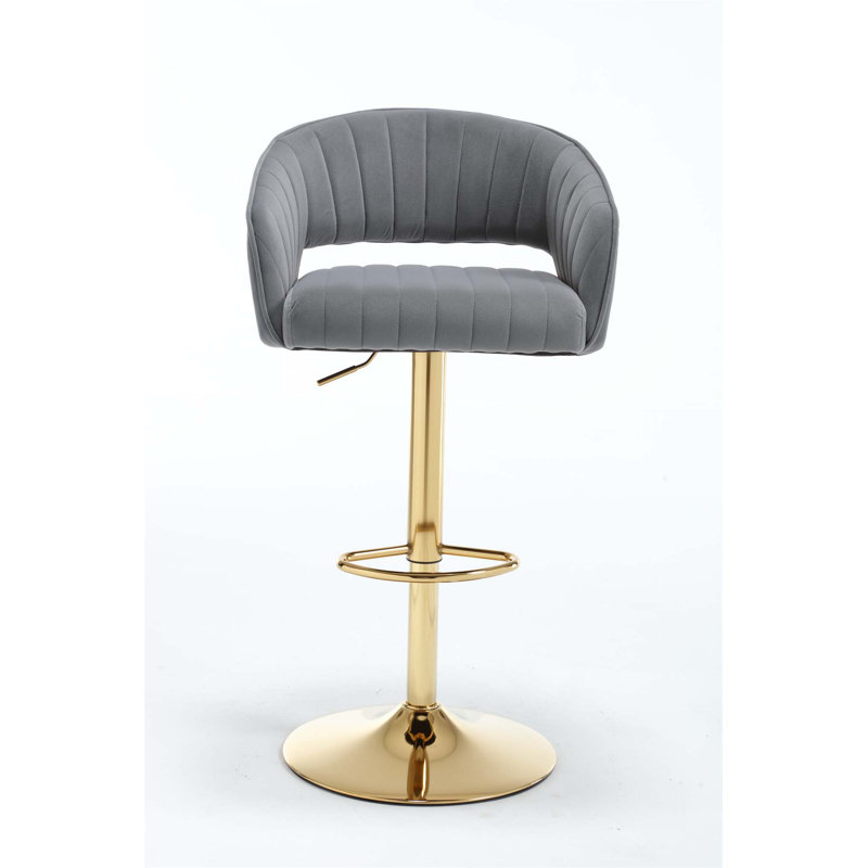 Swivel Adjuatble Height Bar Stools , Gray, 2