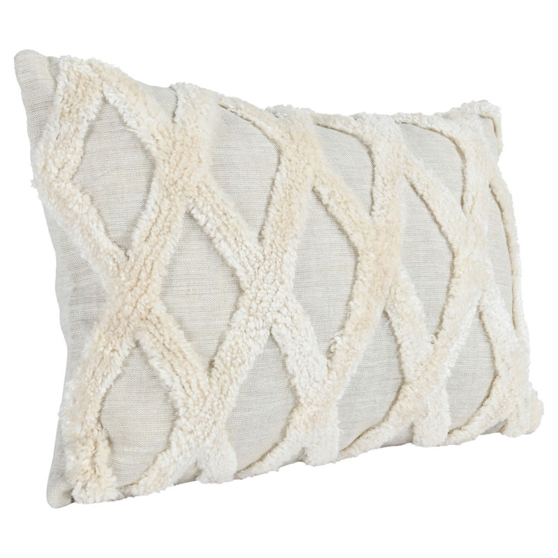 Evangeline Rectangular Pillow Cover & Insert, Ivory Geometric, 14" x 20"