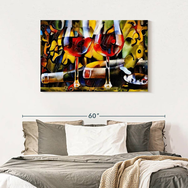 Vin sur toile, H 30 po x l 45 po x P 1,25 po
