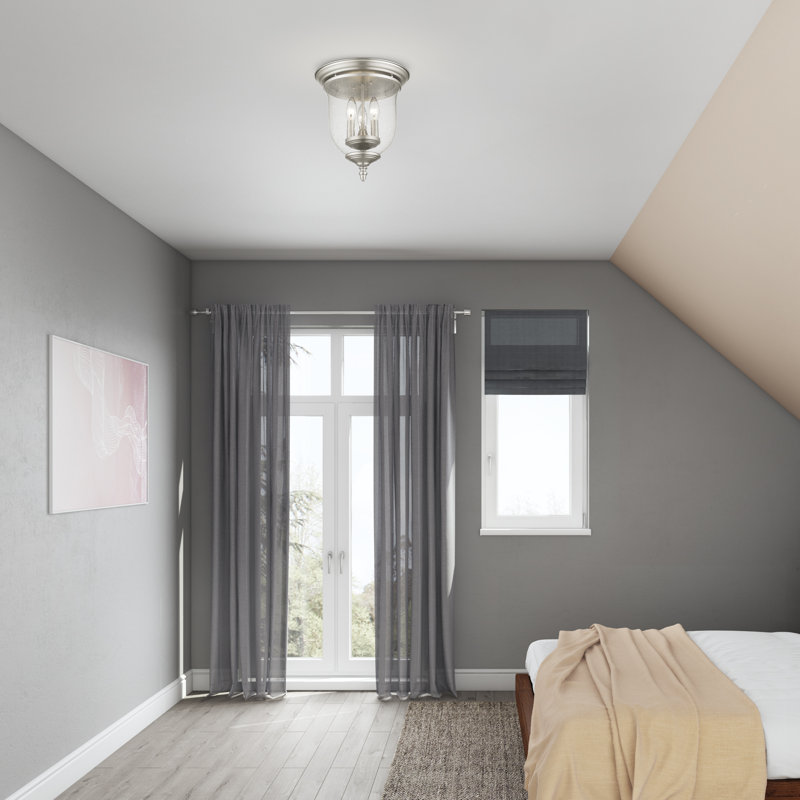 Plafonnier encastré 3 lumières 11,5 po Aaven, Nickel brossé