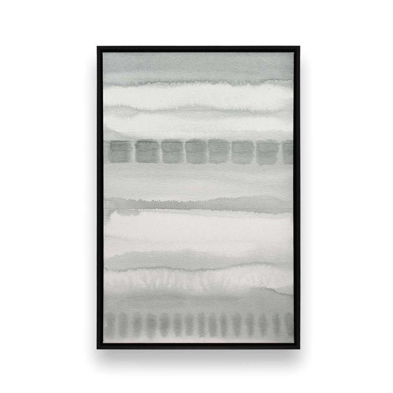 Impression sur toile Soft Gradient Stripes II, H 18,75 po x l 12,75 po x P 1,75 po, Cadre flottant noir satiné
