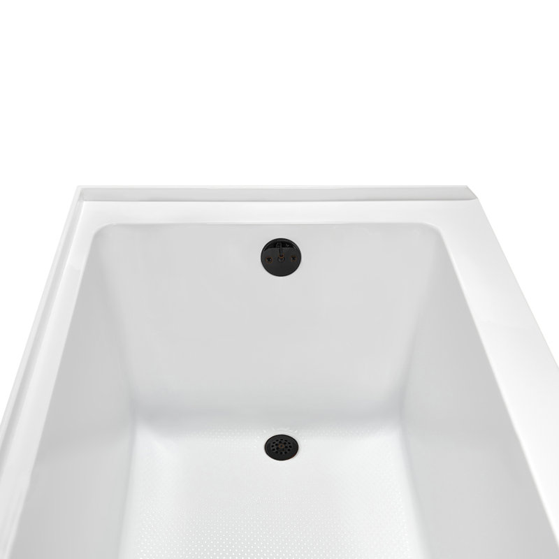 Streamline 66 in. x 32 in. Acrylic Right-Hand Drain Alcove Bathtub in Glossy White With External Drain