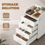 4-Drawer File Cabinet with Lockable Wheels, White