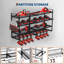 Organisateur mural pour outils électriques, support à perceuses à 4 niveaux et 8 emplacements, tablette de rangement robuste pour outils de garage avec crochets pour perceuses, forets et batteries
