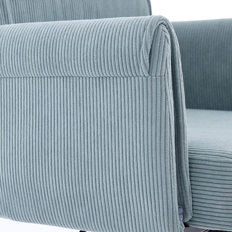 Chaise de bureau relevable à dossier moyen, tissu rayé bleu - Design ergonomique avec base en métal doré, coussin en mousse à mémoire de forme, hauteur réglable pour le travail, les études et la détente