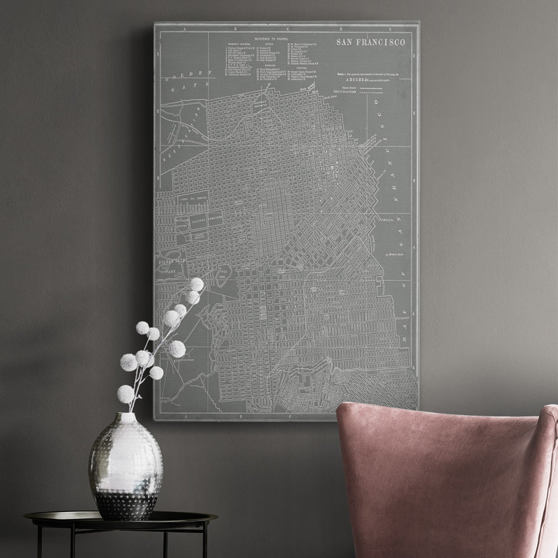 «City Map of San Francisco», impression sur toile tendue, H 48 po x l 32 po x P 1 po