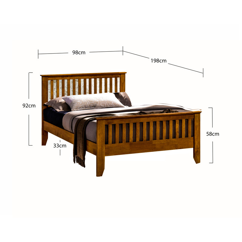 Gallegos Solid Wood Storage Bed, Single (3'), Honey Oak