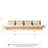  Aljandro 137.8'' Beige Cotton Linen Upholstered Sectional Sofa