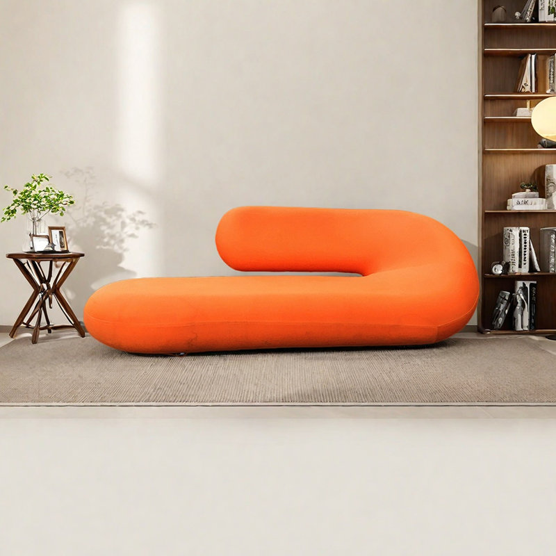 Méridienne Luxe avec lignes élégantes, Orange, Orienté à droite