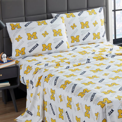 Ensemble de draps NCAA par Sweet Home Collection, Michigan Wolverines - Grand