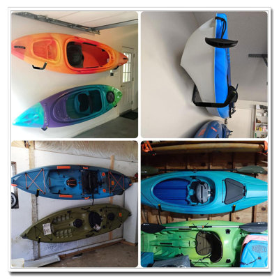 4-Pack 15" Heavy Duty Garage Storage Hooks - 100LB Capacity, Wall Mounted Rack For Hanging Kayaks, Ladders, Bikes