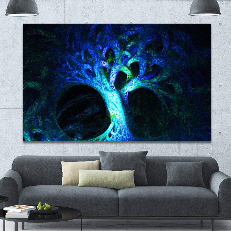Magical Blue, psychédélique, impression sur toile tendue, H 40 po x l 60 po x P 1,5 po