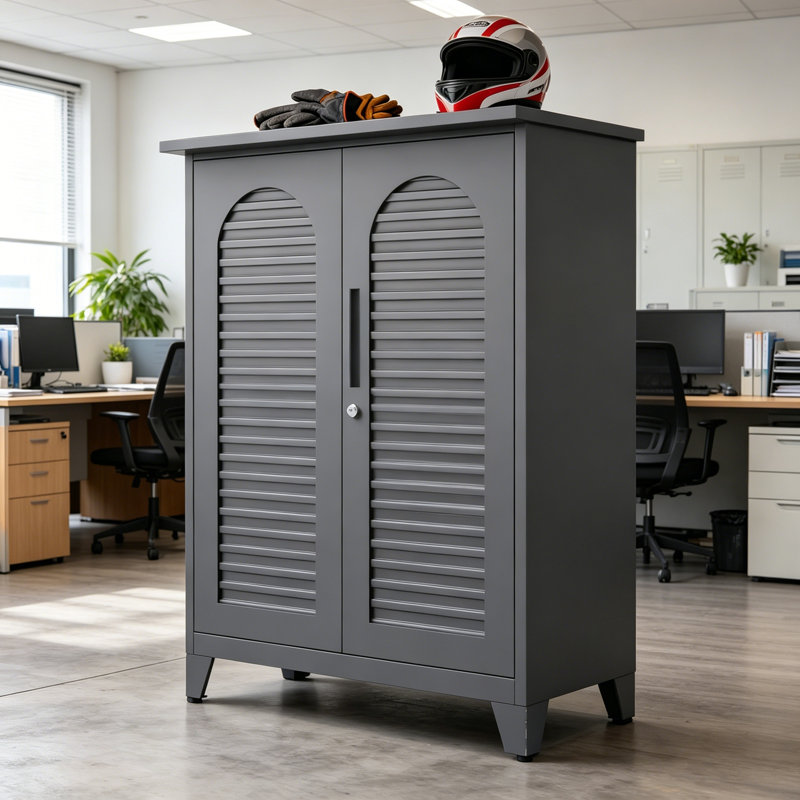Armoire de rangement en métal avec tablette et pieds robustes