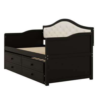 Space-Saving Daybed with Trundle and 2 Storage Drawers,  for Living Room, Bedroom and Guest Room