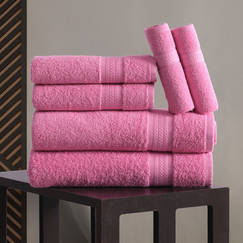 6 Piece Towel Set, 2 Bath Towels 2 Hand Towels 2 Washcloths, Soft and Absorbent, 100% Turkish Cotton Towels for Bathroom Shower Towel, Bath Linen Set