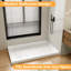 48 po L 32 po W Base de bac de douche en acrylique à surface solide avec drain à gauche Alcove-128855006-129742481
