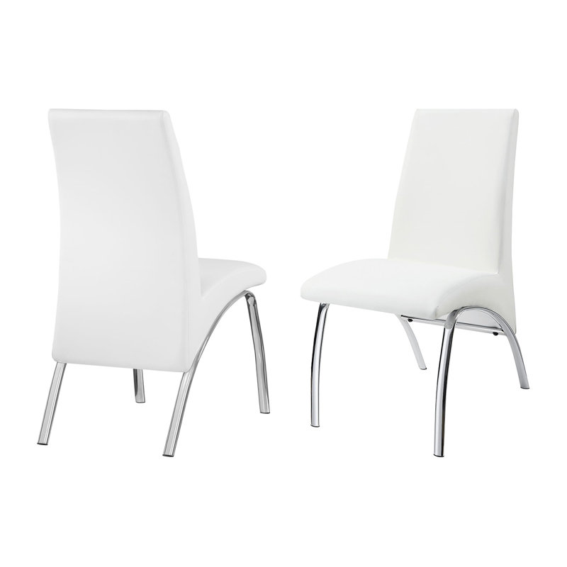 Chaises d'appoint rembourrées Jalna en blanc et argent