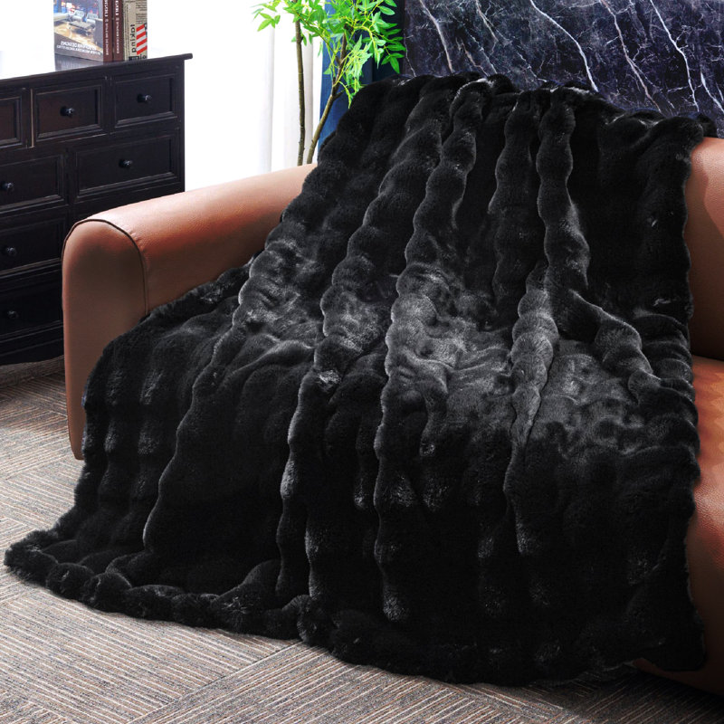 Jeté réversible Haalan Cozy, Jeté, Noir