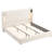 Upholstered King - Sized Beige Bed With High Wingback Headboard, Reading Lamp And , Comfortable Foam, Wood Support, Quick Setup For Bedroom Size, Frame, Beige, Wingback, Installation