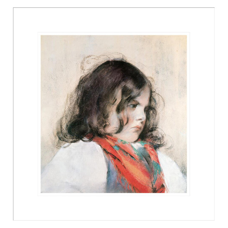Tête d'enfant (pastel sur papier) par Mary Cassatt, H 18,71 po x l 17,75 po