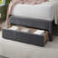 Lit double, tiroir de rangement avec texture velours côtelé gris anthracite