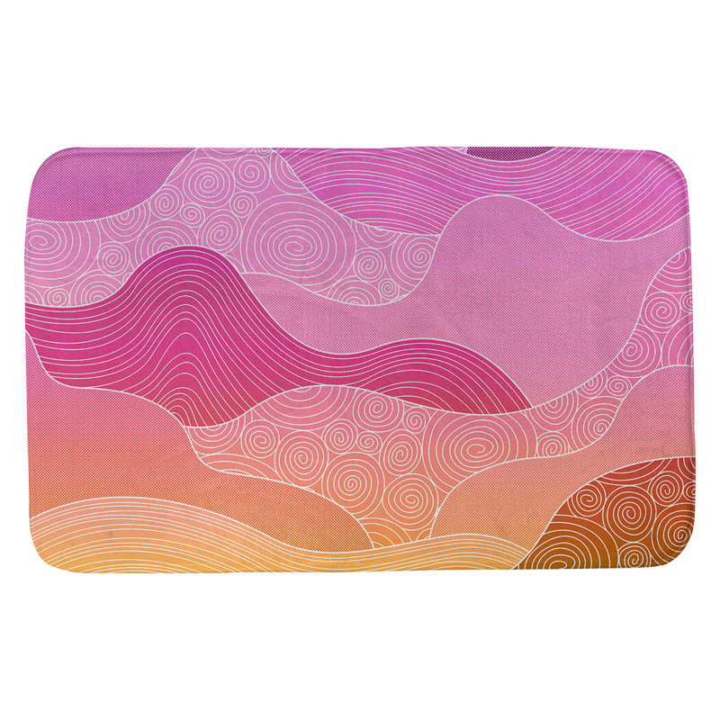 Tapis pour salle de bain Mcguigan, l 17 po x L 24 po, Rose / Orange