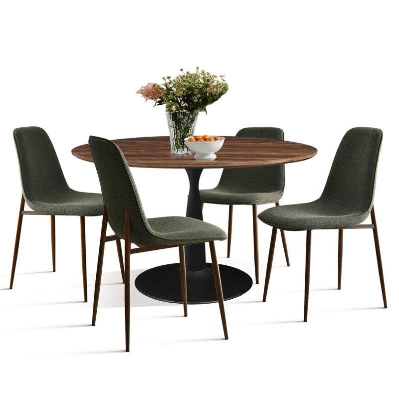 Khilani 4 - Person Pedestal Dining Set, Olive