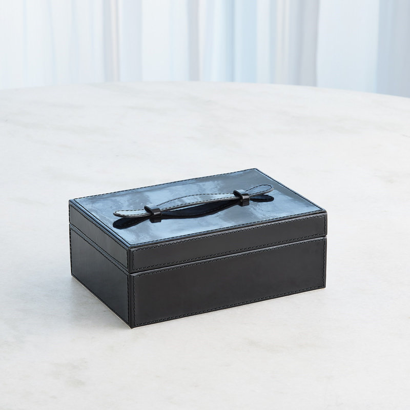 Noir Box-Sm, H 3,5 po x l 9,5 po x P 6,5 po