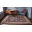 Tapis oriental en laine noué à la main bleu marine-143918991