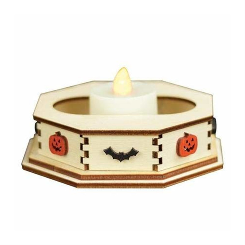 2'' H Wood Tabletop Tealight Holder