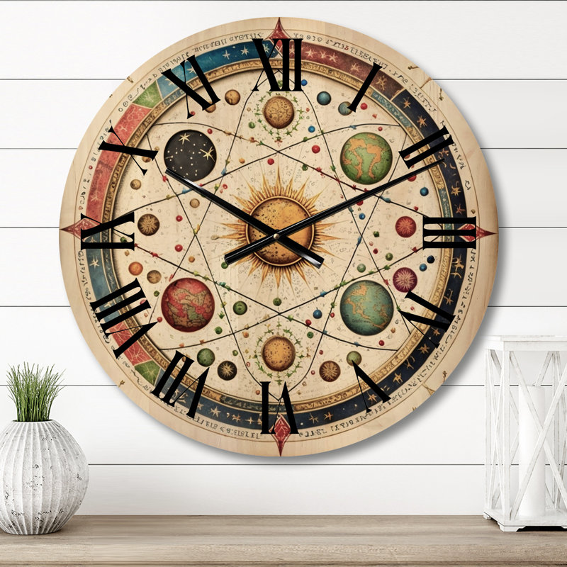 Saraye Solid Wood Wall Clock, Medium