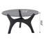 Table basse moderne en verre de style Mid-Century, centre de table 31,5 pouces avec base en grain de bois noir, table décorative pour le salon, la chambre à coucher, la réception et le bureau