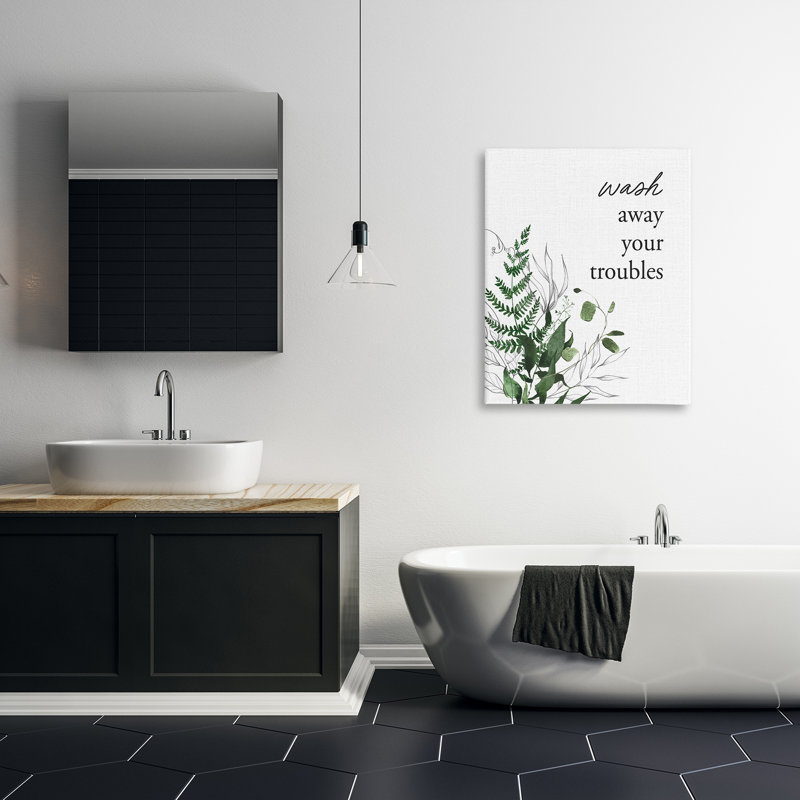 Toile «Forest Foliage Wash Away», par Lettrage et doublure, H 40 po x l 30 po