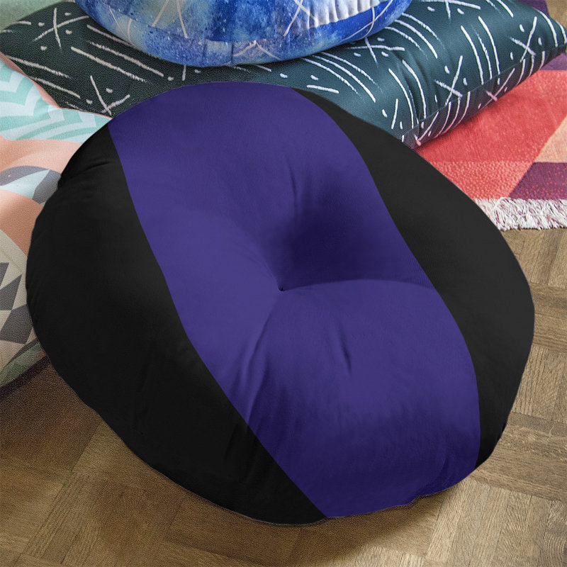 Coussin de sol touffeté baltimore retour, H 26 po x l 26 po, Noir / Mauve