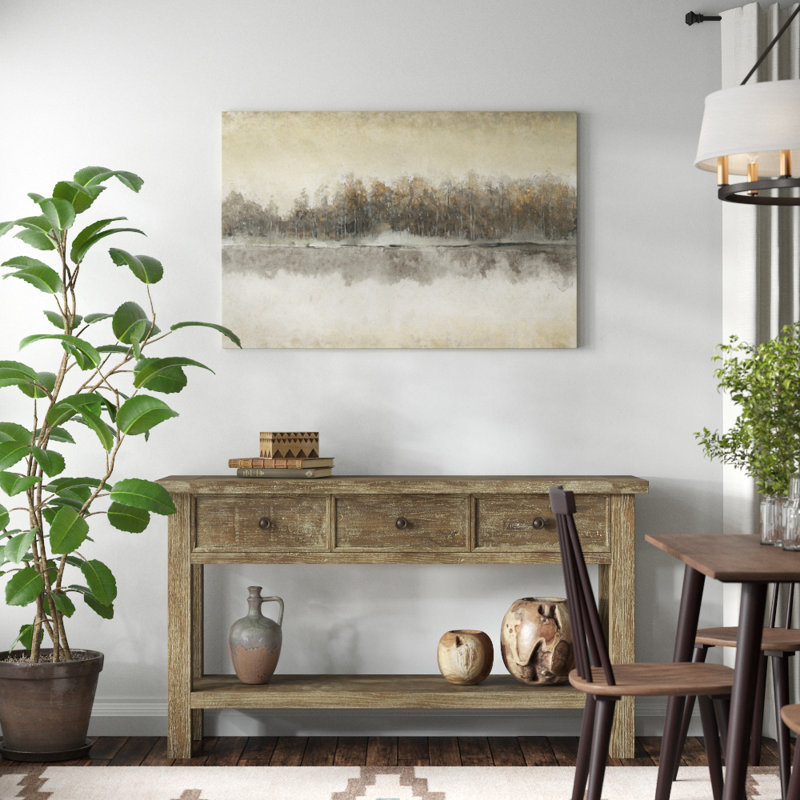 «Edgewater II», peinture sur toile, H 32 po x l 48 po, Oui, Impression avec cadre érable