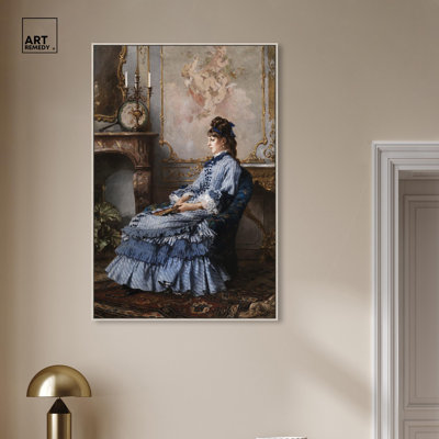 Art Remedy Classic Portraits Canvas, Young Lady at the Fireplace