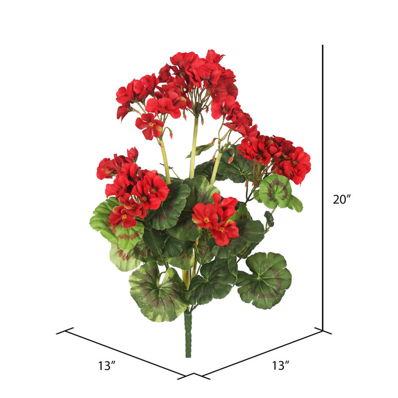 Buisson géranium artificiel Benita 20 po, Rouge
