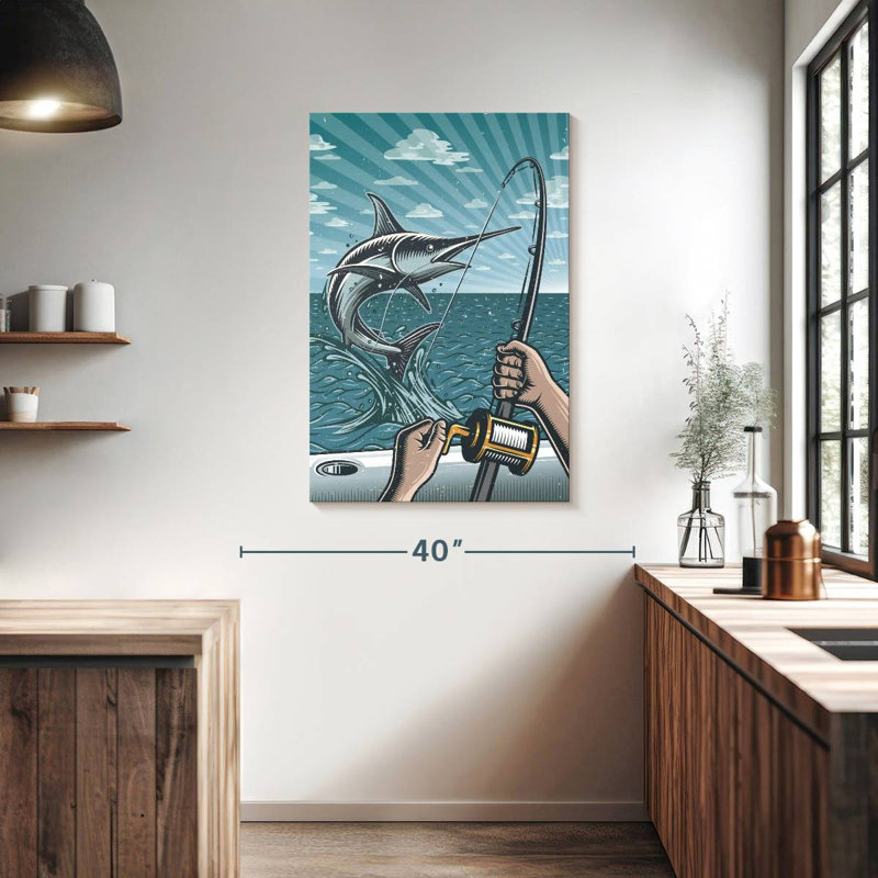 Pêche à l'espadon, H 39 po x l 26 po