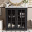 Meuble-lavabo moderne avec lavabo en céramique et verre trempé avec rangement spacieux-1362810059