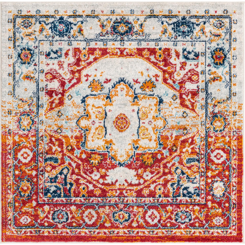 Ikat Indoor Rug, Square 4'